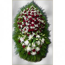 Венок с живыми цветами №02