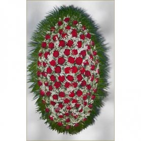 Венок с живыми цветами №04