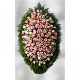 Венок с живыми цветами №05