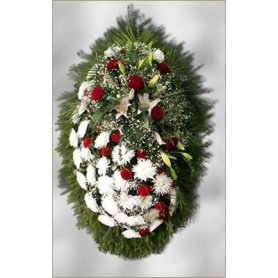 Венок с живыми цветами №06