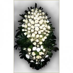 Венок с живыми цветами №08